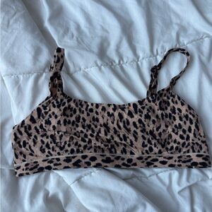 SKIMS Leopard Print Bra - Black and Tan